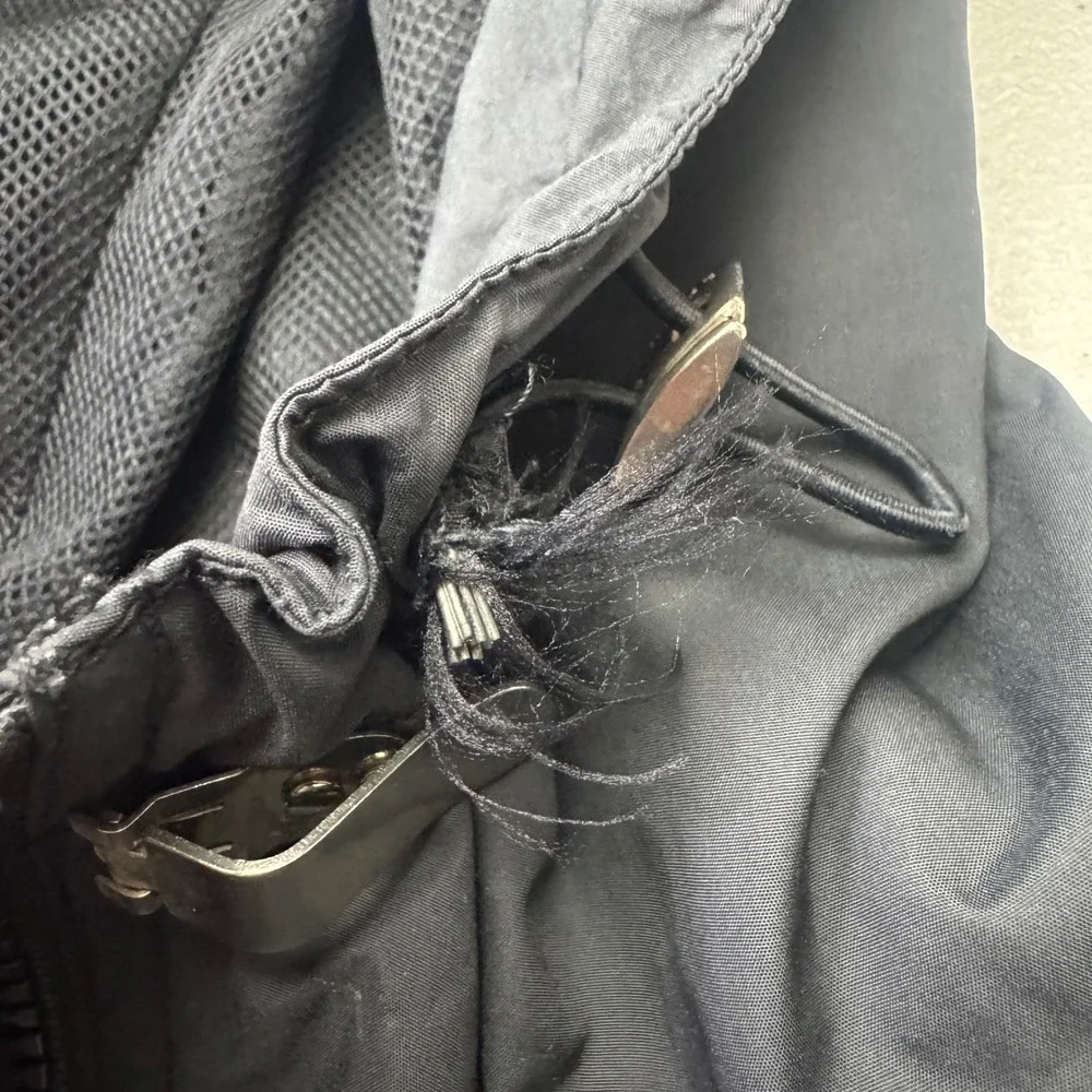 Ralph Lauren Rain Jacket Medium Dry Goods Black Lobster Claw Hooded Utility